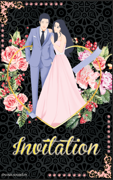 تصميم بطاقة لحفل زفاف