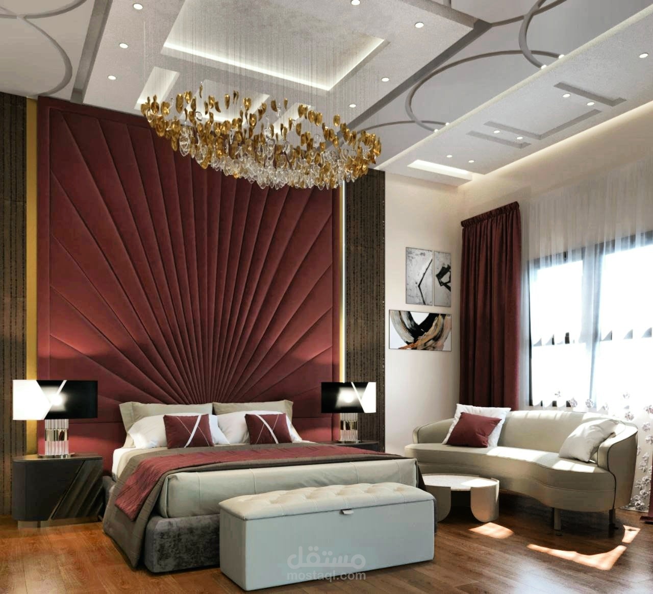 تصميم مودرن عصري لغرفة نوم ماستر  Modern design for a bedroom