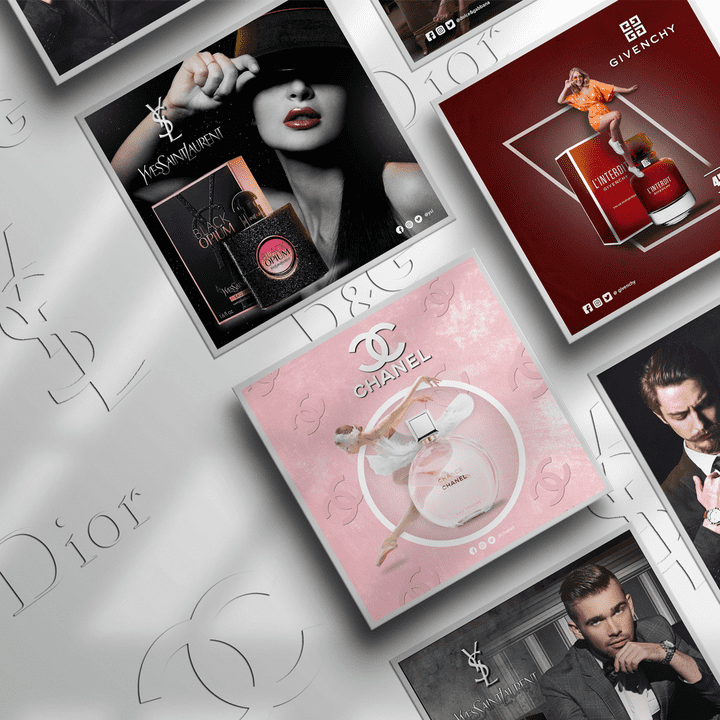 تصميم اعلانات سوشال ميديا للعطور - Social Media Designs for Perfumes