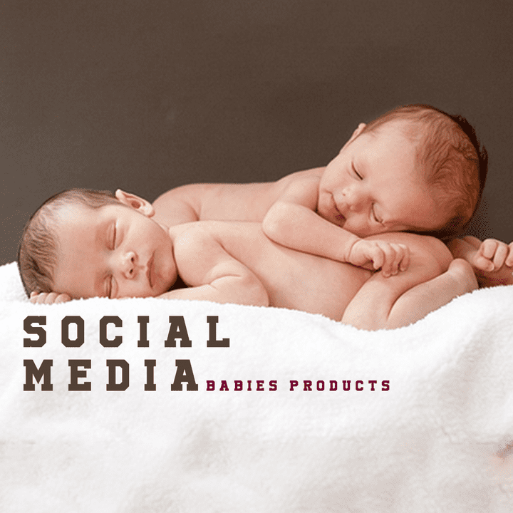 تصميم اعلانات سوشال ميديا لمنتجات الأطفال - Social Media Designs for babies products