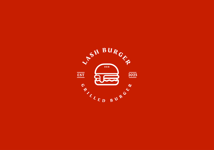 شعار وهوية بصرية لمطعم برجر lash burger