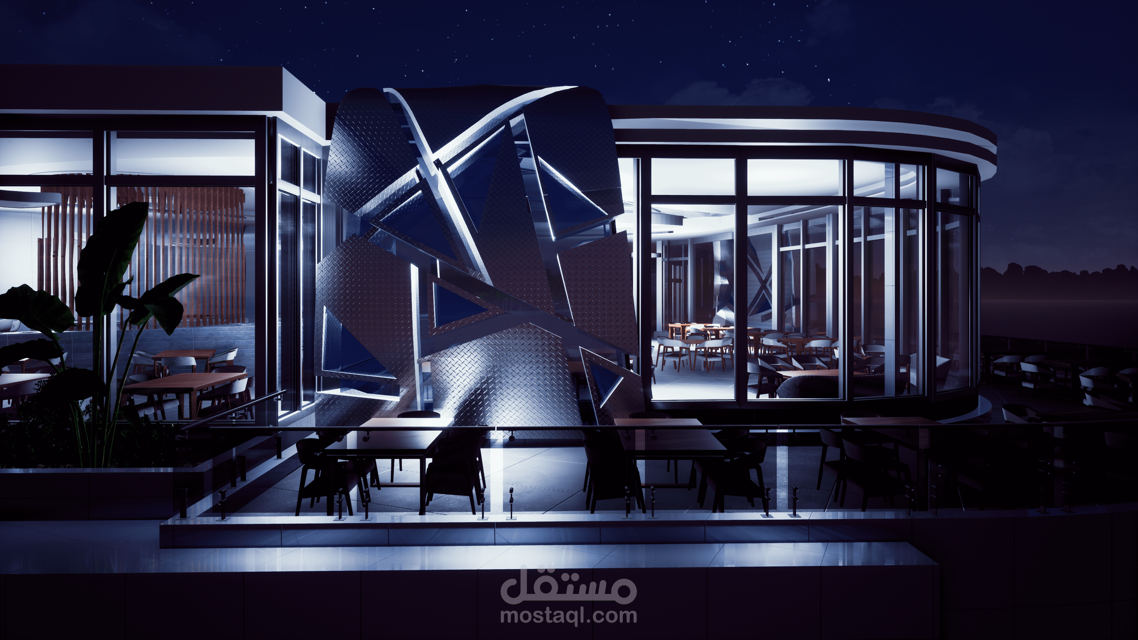 تصميم خارجي مطعم رويال غالاكسي