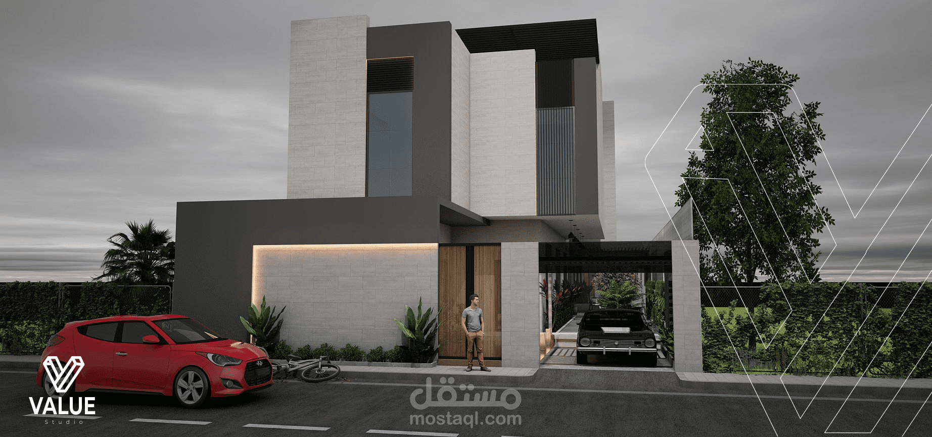 تصميم فيلا سكنية بطابع مودرن  - السعودية