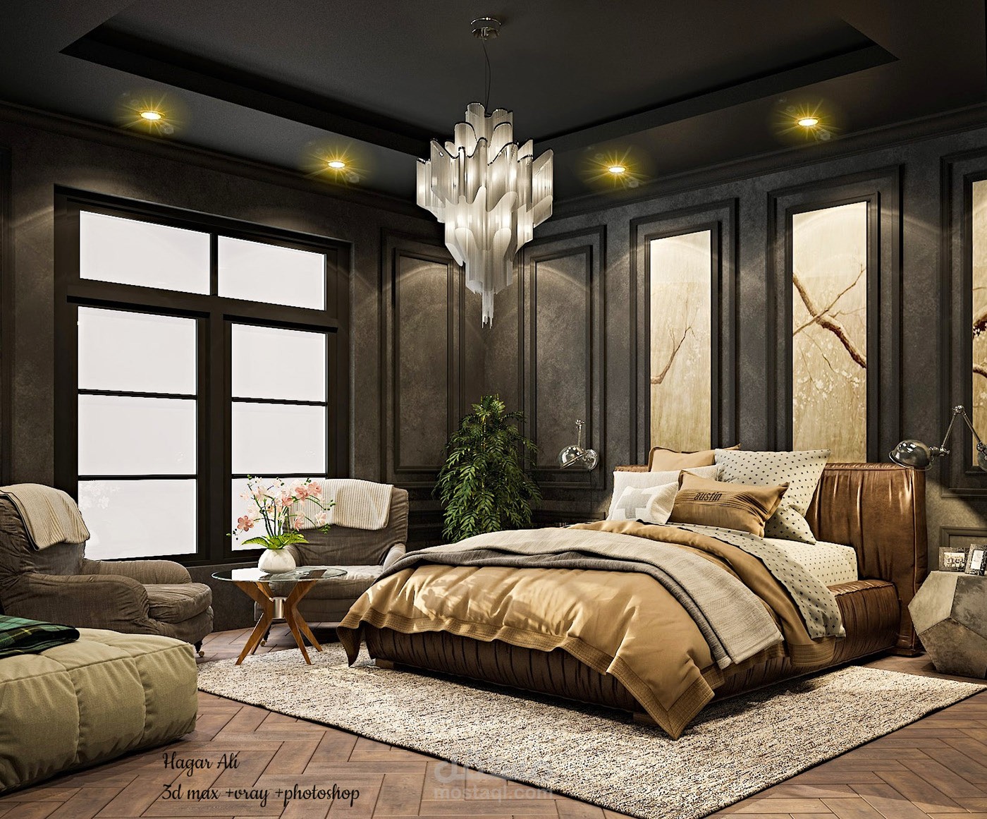 Black bedroom design