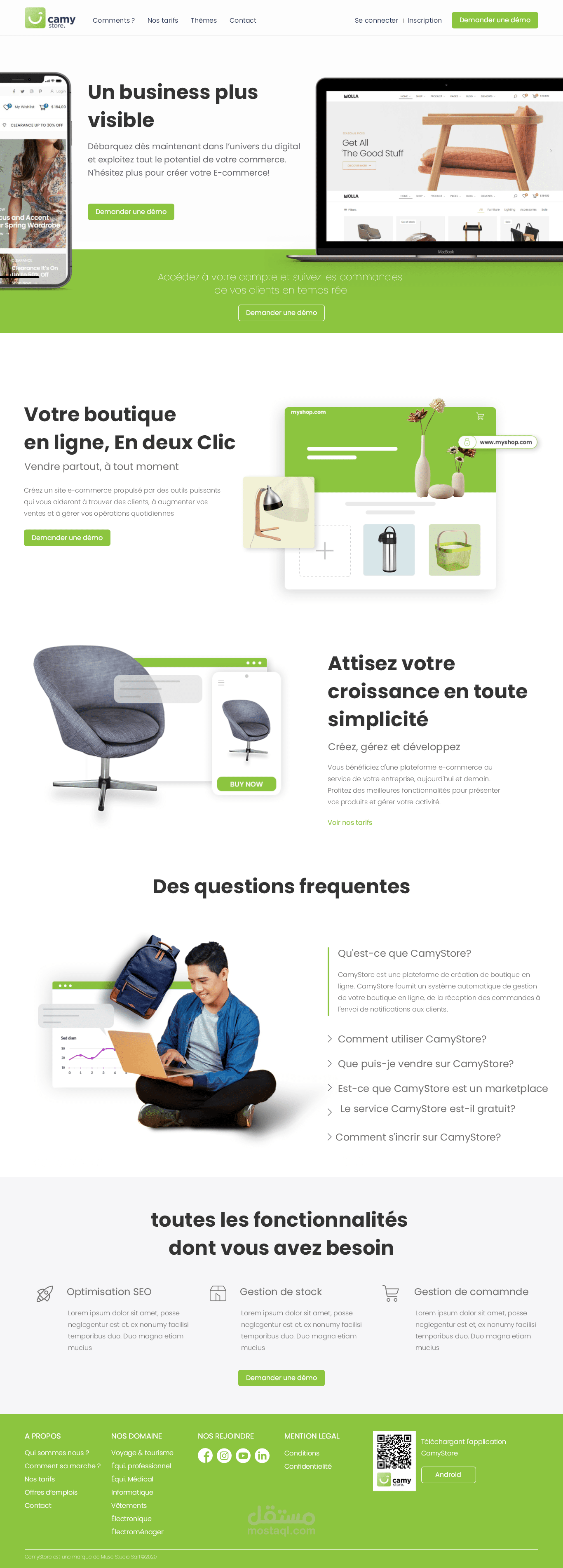 تعديل responsive design و إضافة بعض الرتوشات لأحد مواقع إنشاء المتاجر الإلكترونية