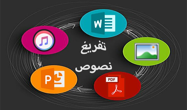 تفريغ نصي  للصوتيات والصور وملفات PDF إلى Word و PowerPoint.