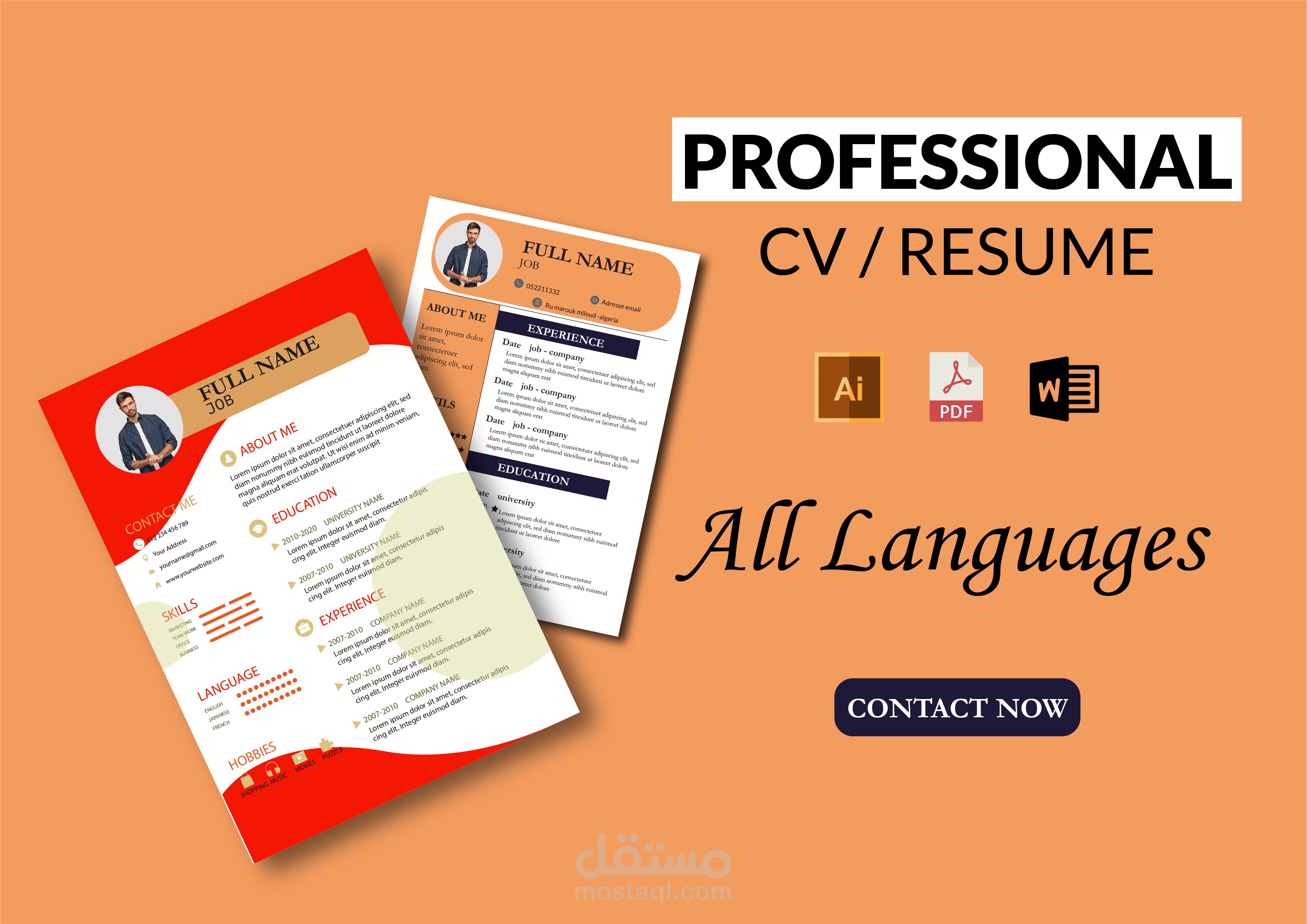 create an interactive CV , resume design