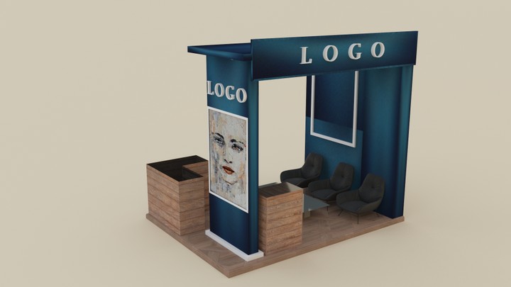 تصميم كشك معرض Exhibition Booth 3D model