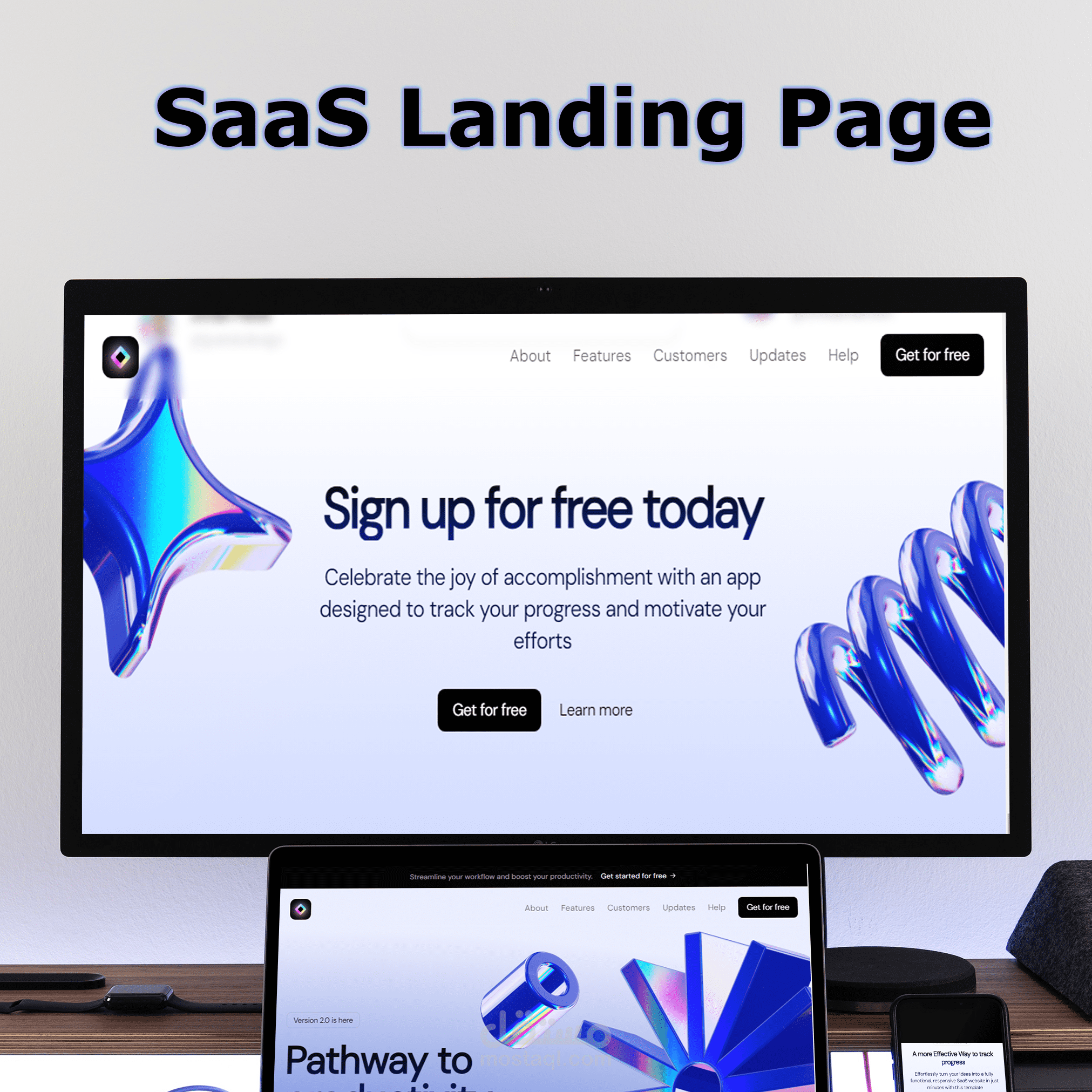 صفحة هبوط لمنتج الكتروني SaaS Landing Page