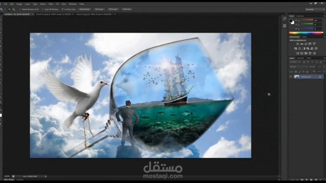 فيديوا سريع أحد تصاميمي على الفوتوشوب