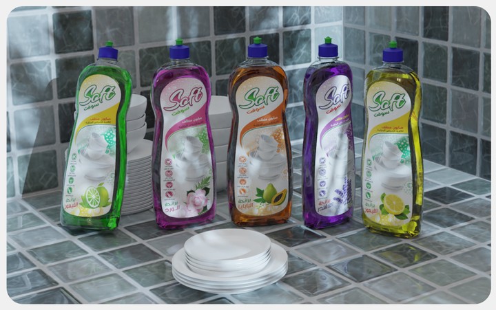 Labels for liquid soap bottles | 3D rendering