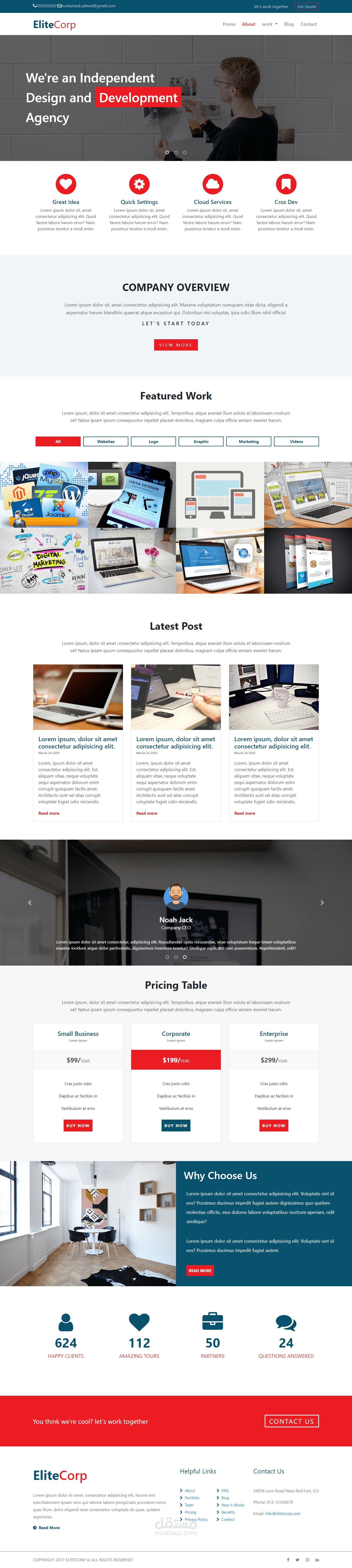 Template bootstrap and jQuery مستقل