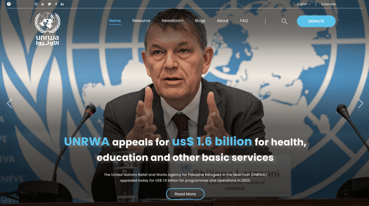 Unrwa Homepage Redesign + Prototype