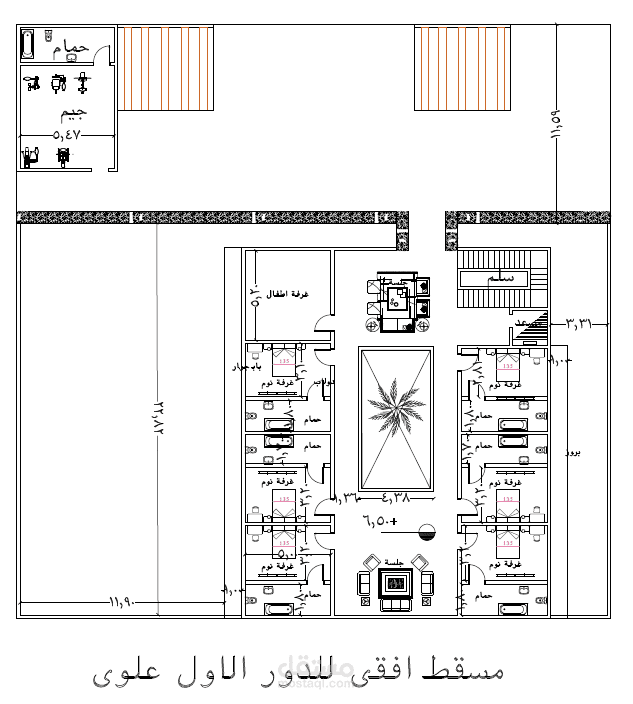 تصميم مخطط لفيلا بالمملكة العربية السعودية