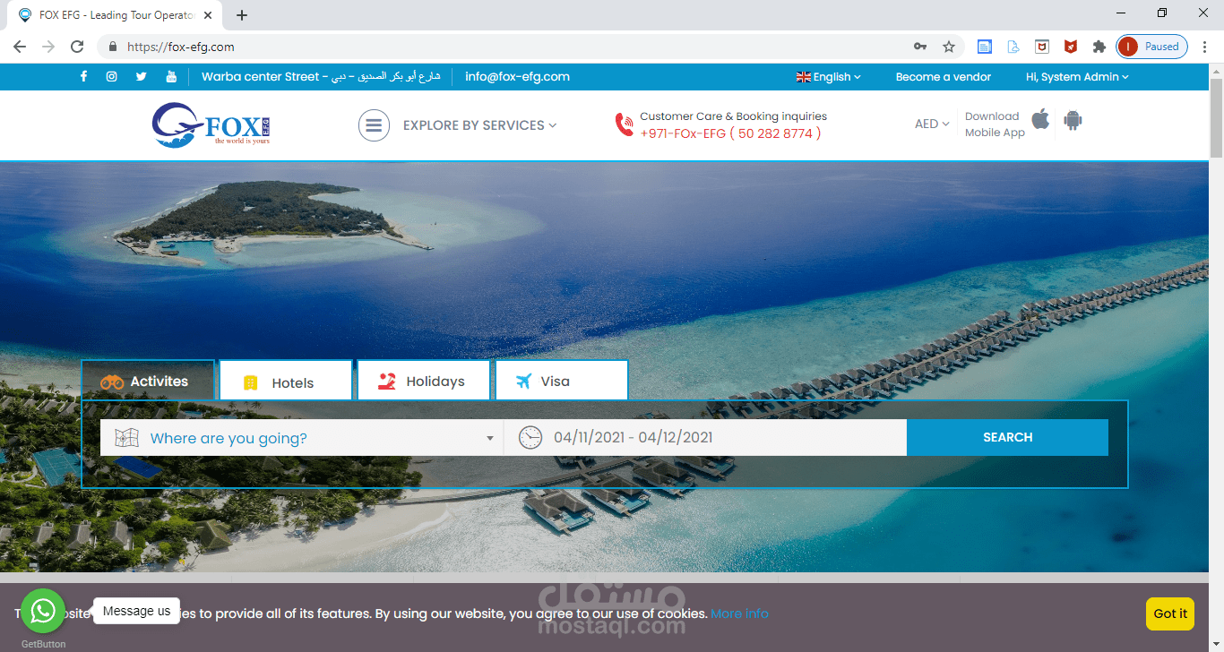 موقع سياحي php laravel متعدد البائعين