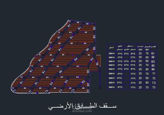 دراسة انشائية لمبنى غير منتظم