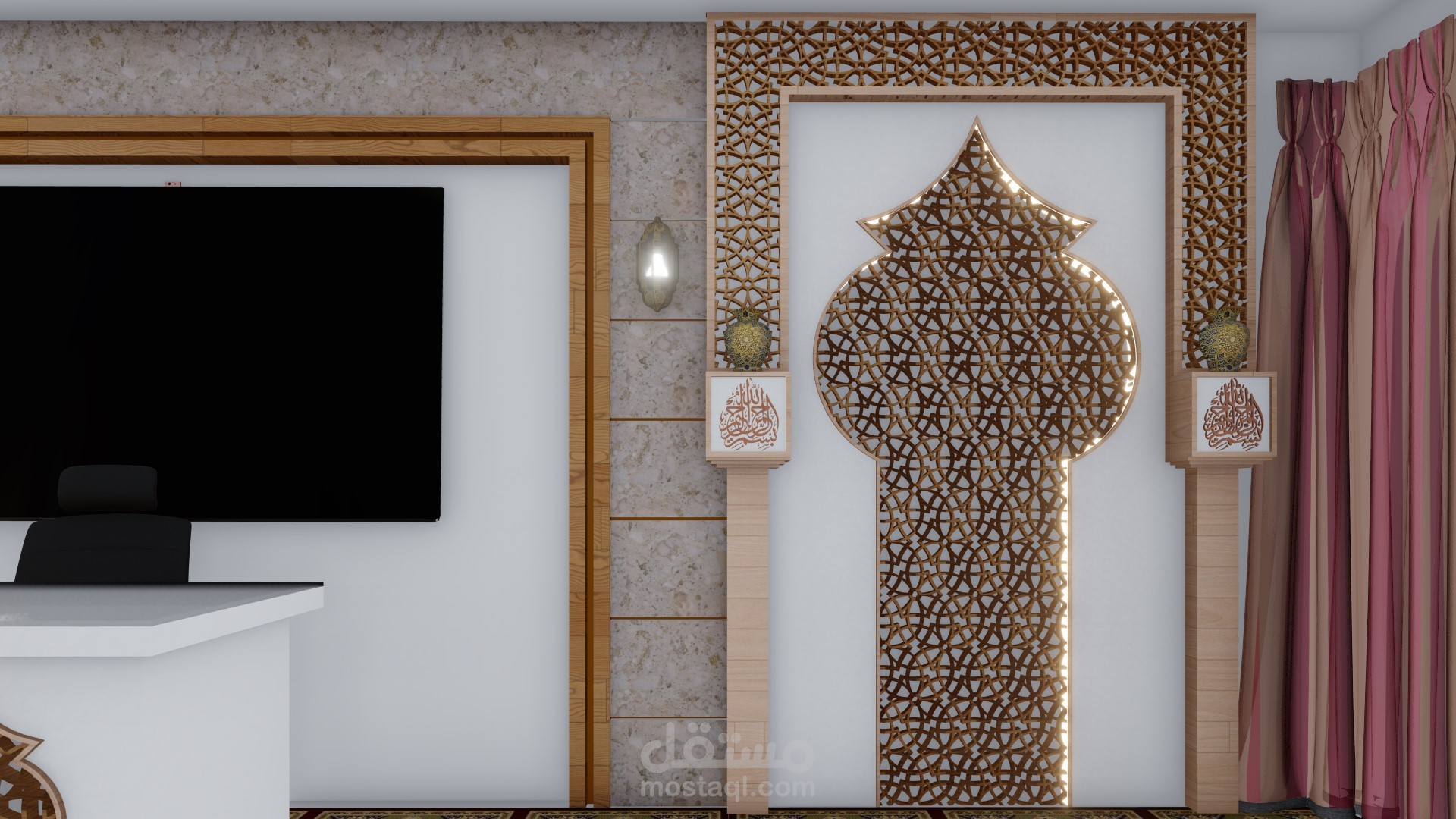 اعادة تصميم فراغ على الطراز الاسلامي