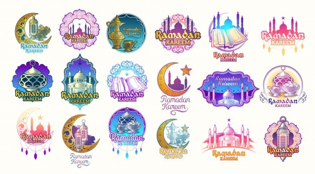 set-vector-color-illustrations-badges-emblems-ramadan-kareem_1441-455