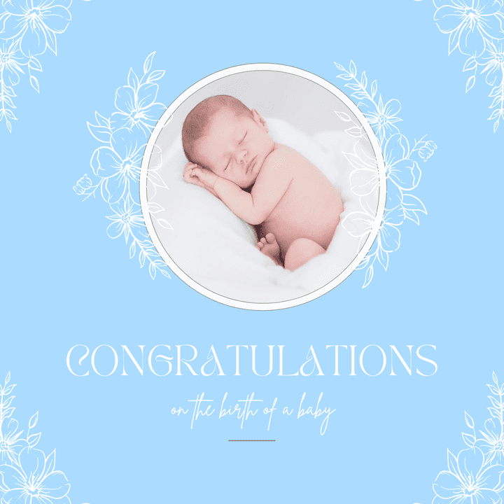 كارت تهنئة بمولود جديد |Newborn baby congratulations card