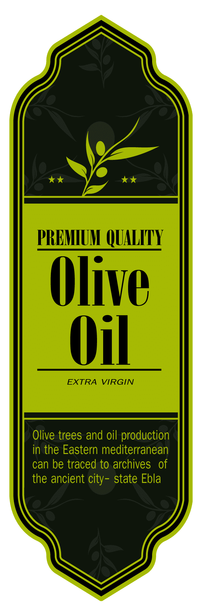 Label for an olive oil product