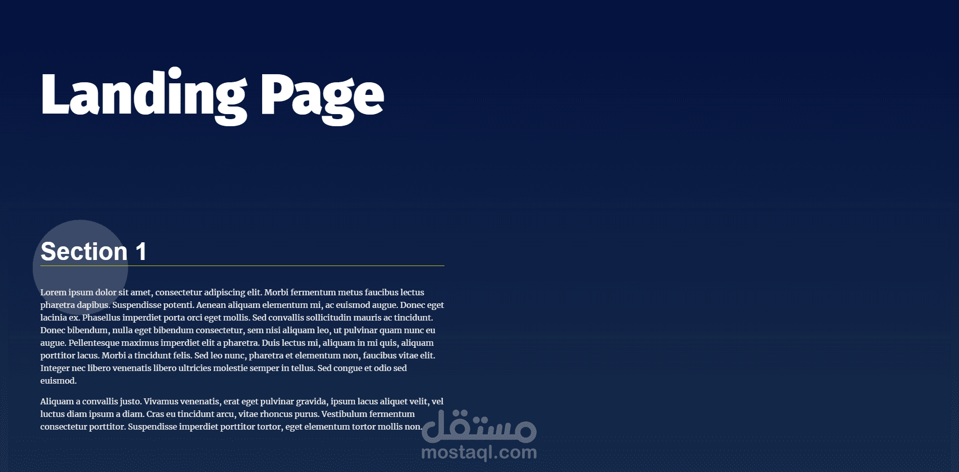 صفحة هبوط تفاعلية عصرية