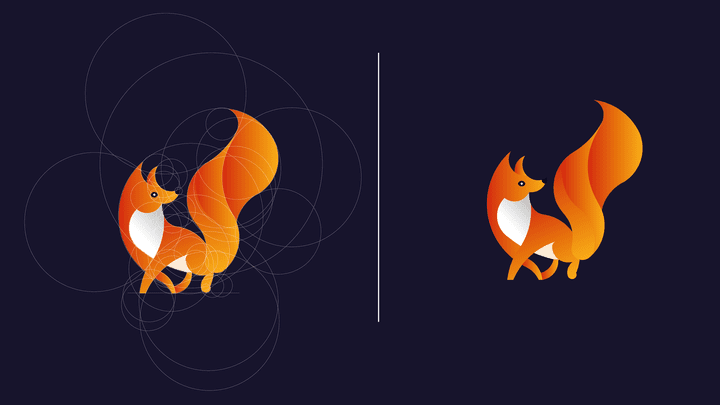 Fox logo by golden ratio