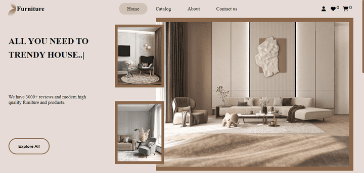 furniture e-commerce  website with React js