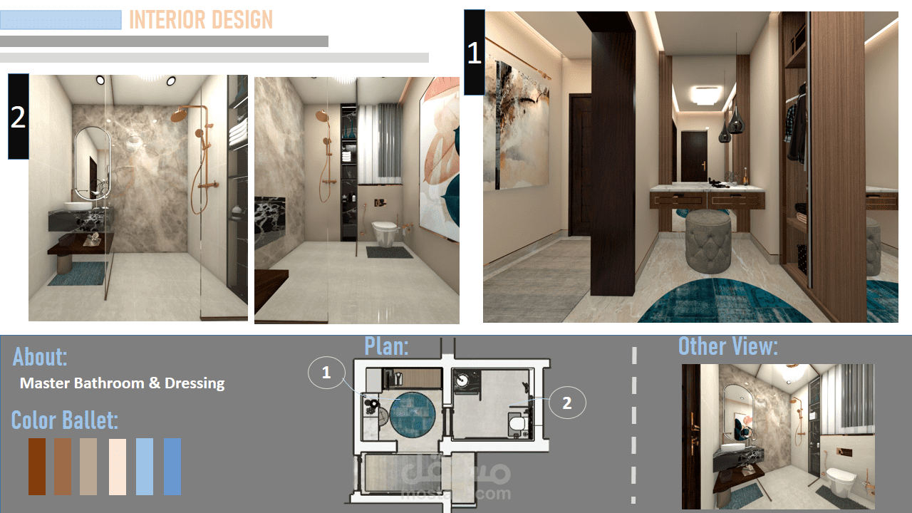 Master Bathroom and Dressing (Interior Design)