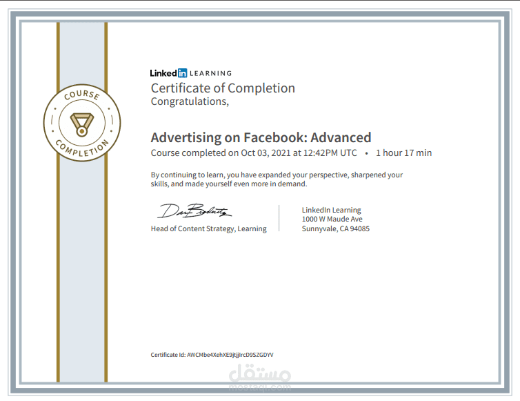 Advanced Facebook Advertising - LinkedIn Learning Certificate