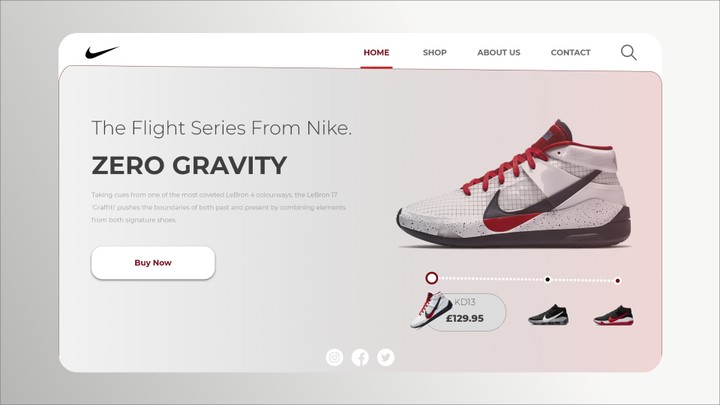 Landing page nike