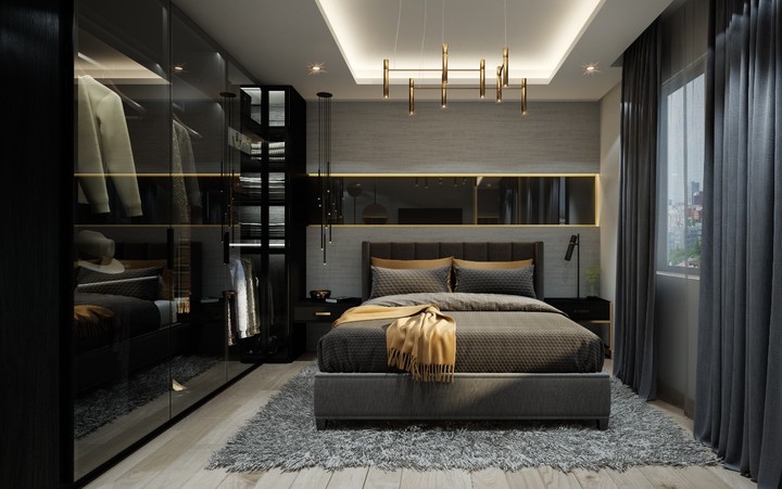 Dramatic Master Bedroom