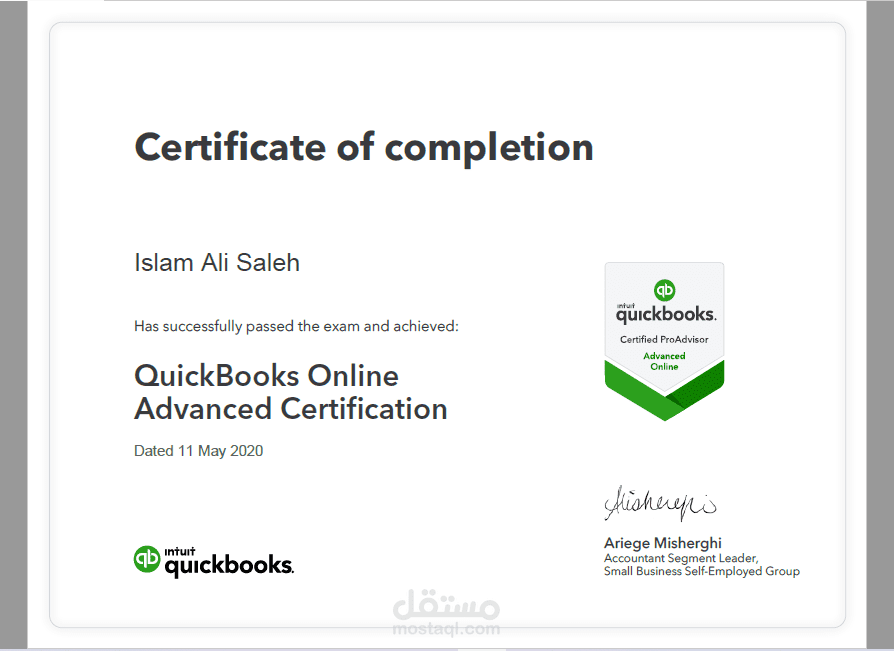 QuickBooks Online Certified