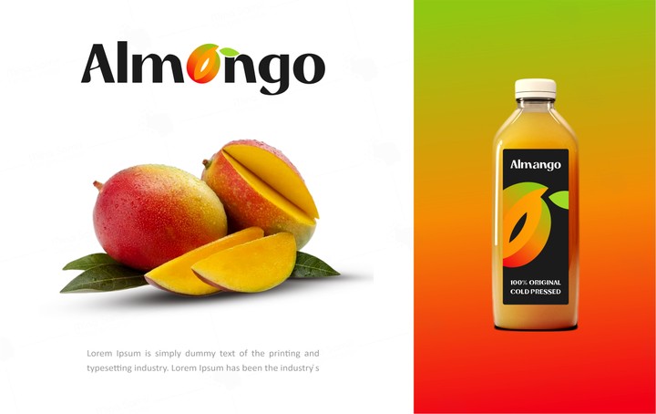 تصميم شعار محل (Almango) للعصير