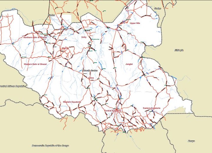 خريطة عامة جنوب السودان