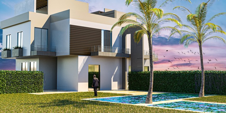 Twin villa render