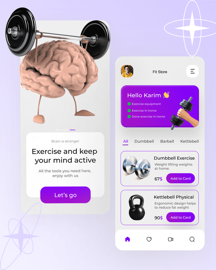 Fitness Store App(تطبيق Ecommerce للجيم)