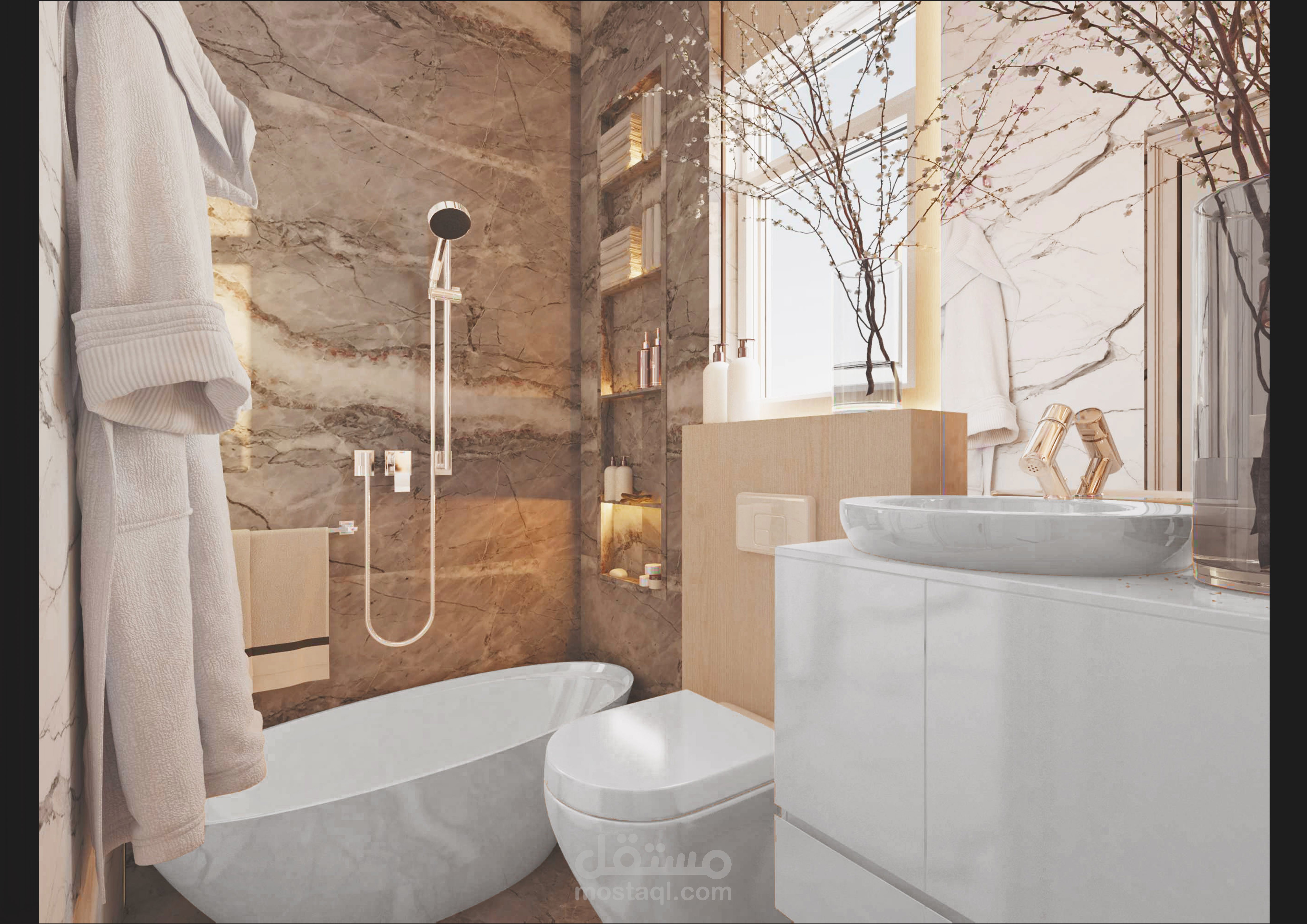 modern bathroom (فراغ حمام مودرن )