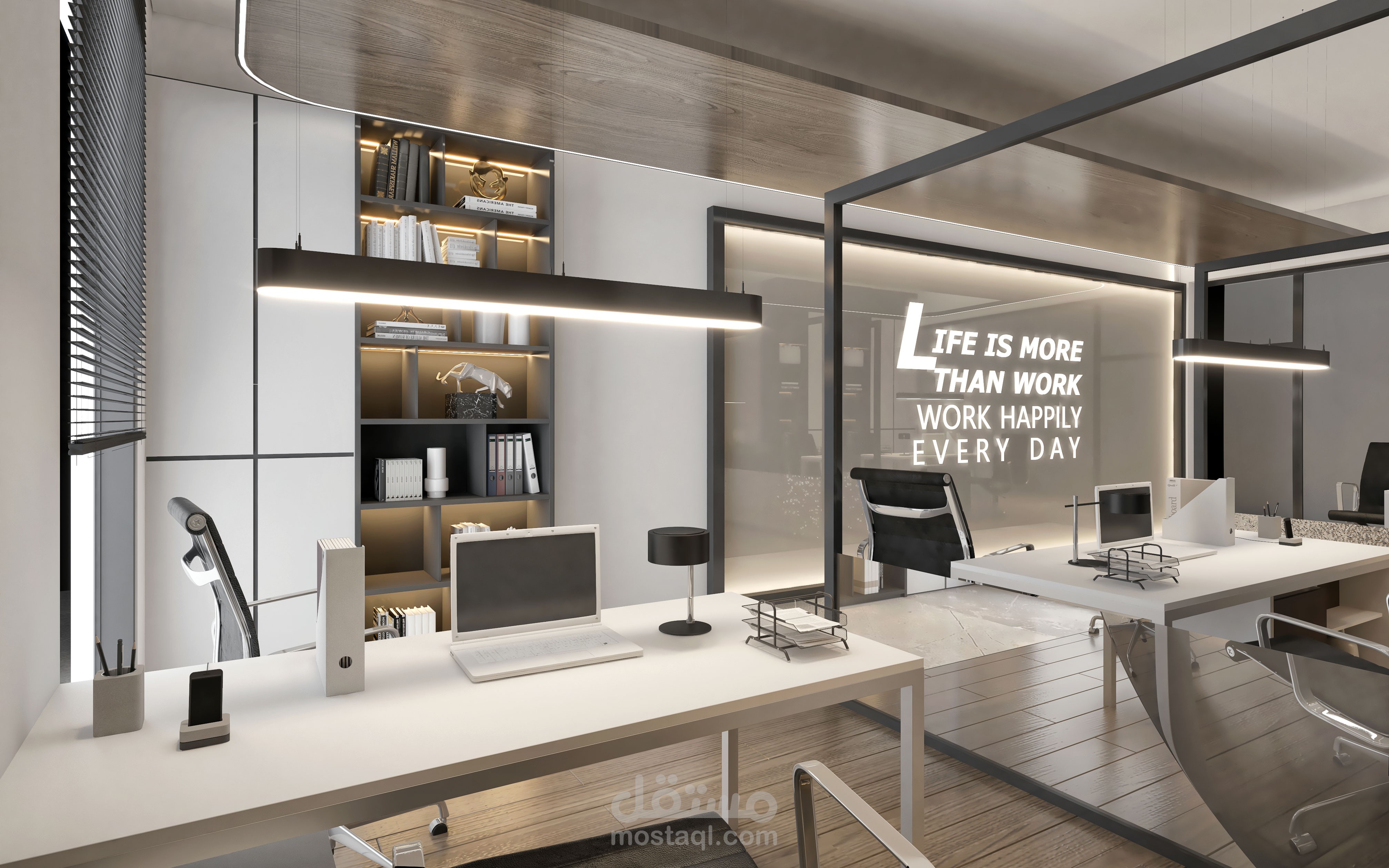 تصميم غرفة sheared office بشركة delmon