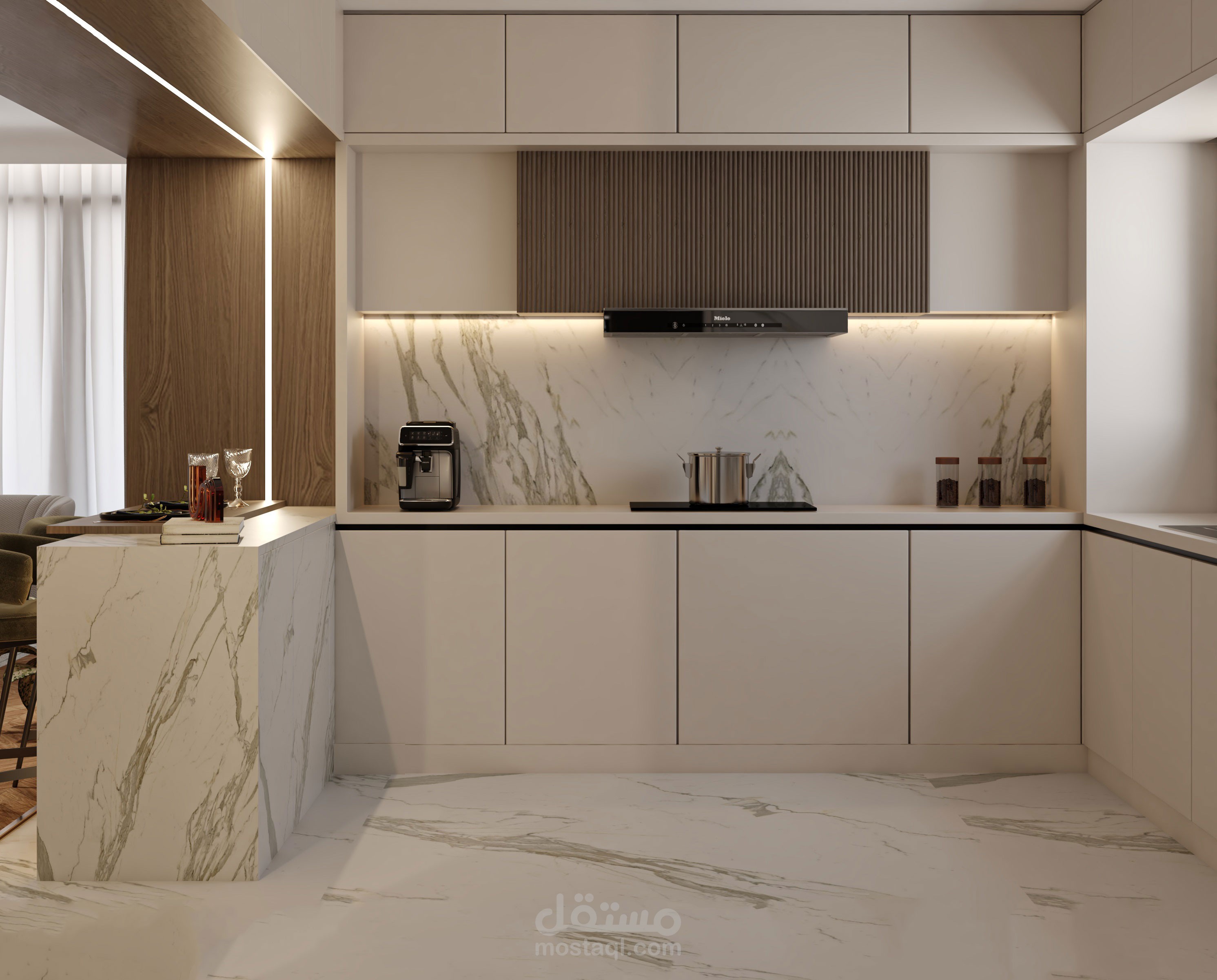 design a minimal modern kitchen location Egypt