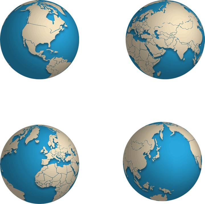 3d globe world map