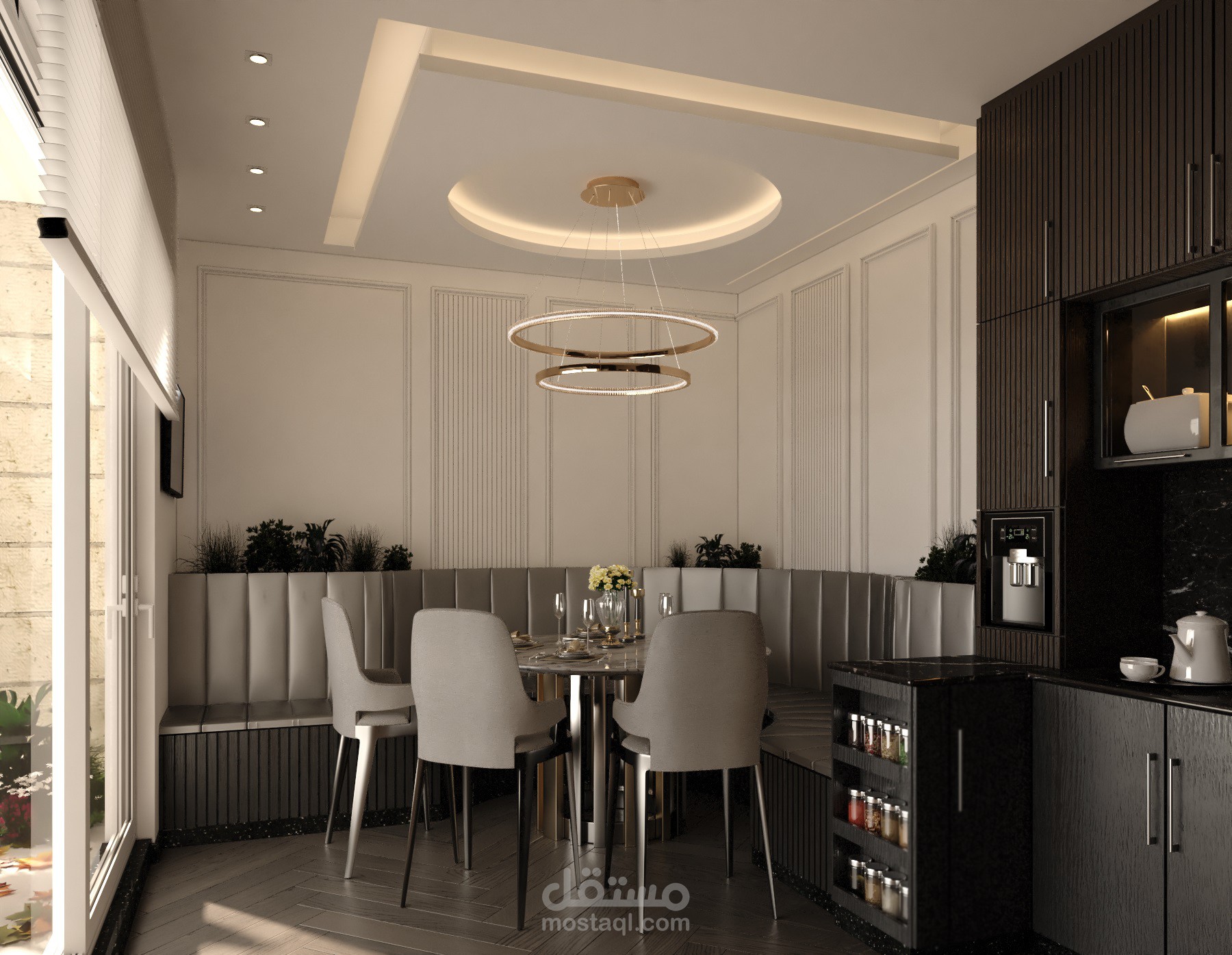 تصميم داخلي لمطبخ بنمط مودرن وبعدة نماذج