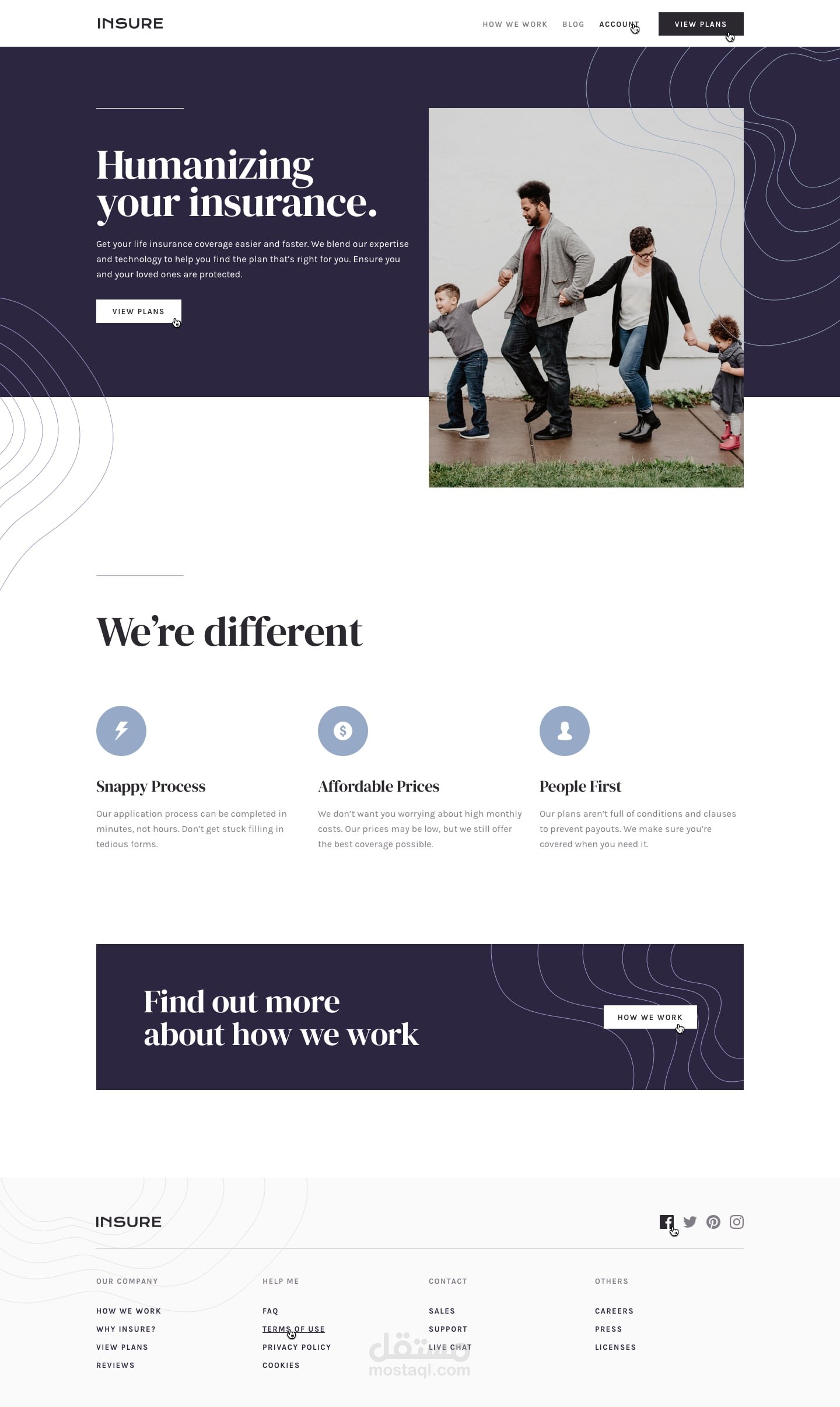 Insure landing page