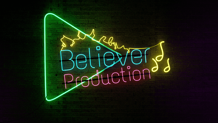 Neon Light Logo Believer Production