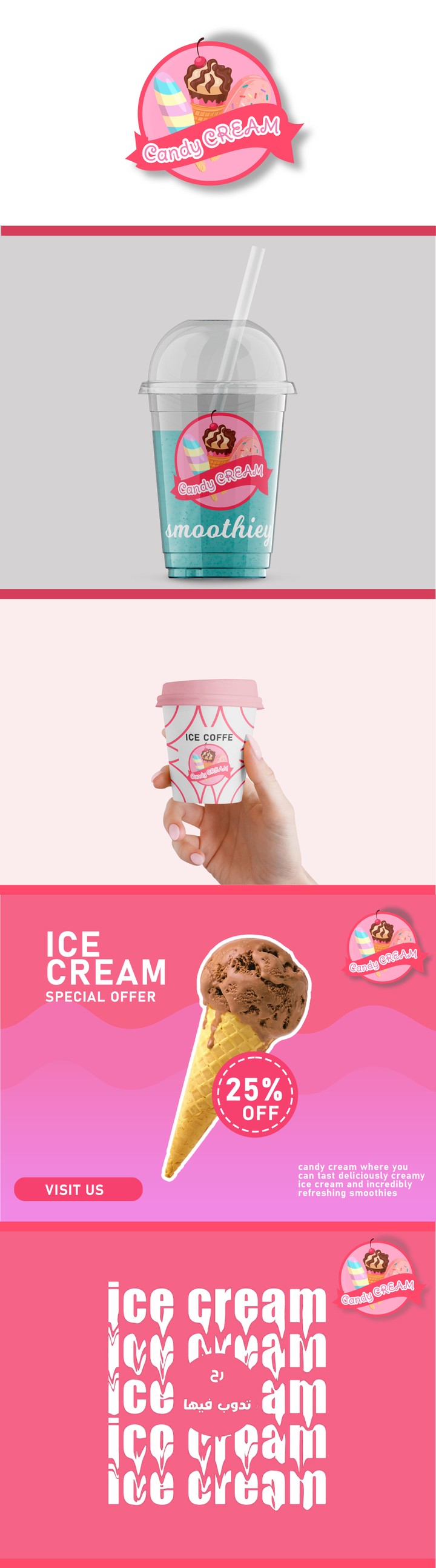 ice cream store Logo & Ad