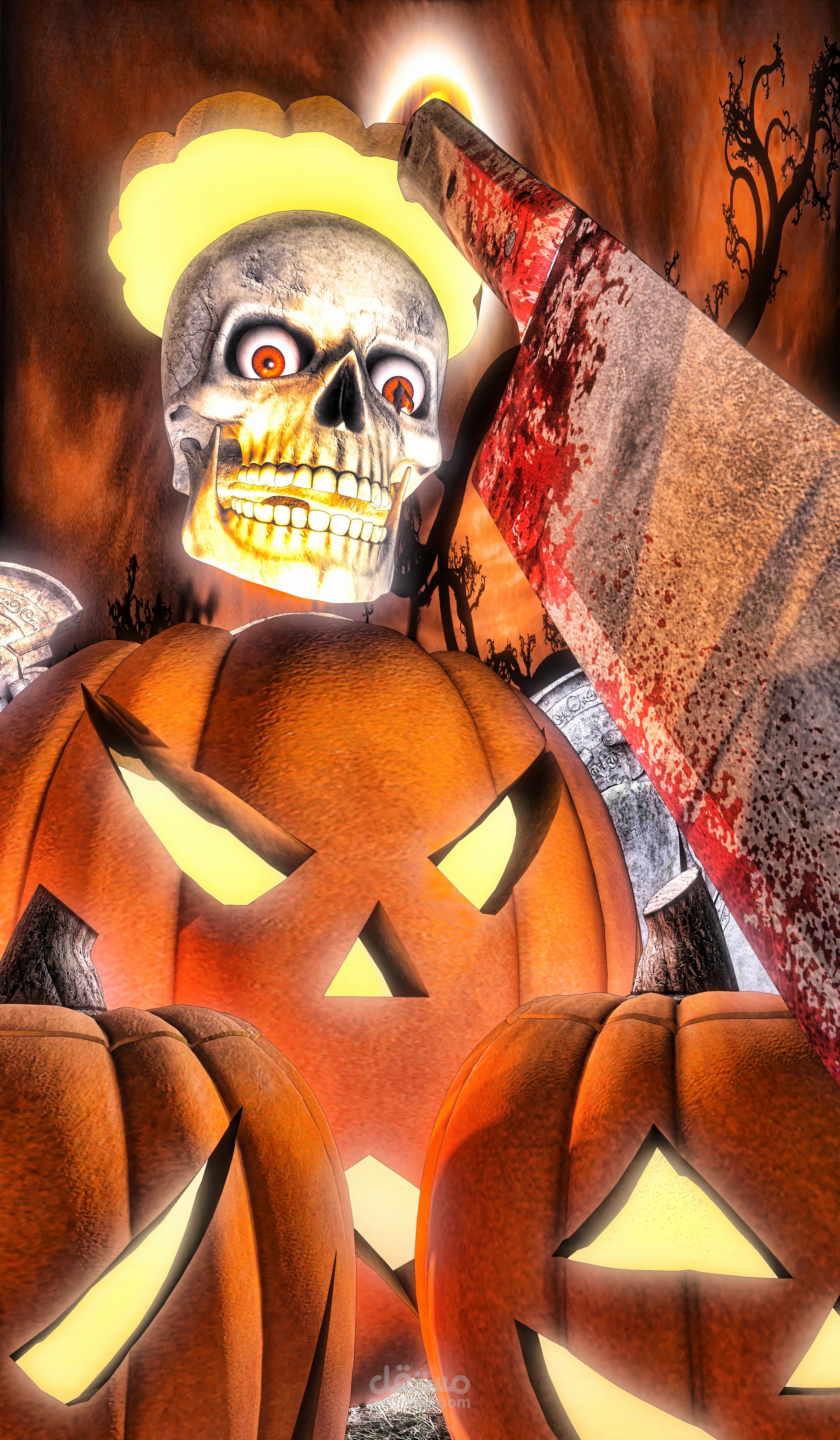 فديو قصير 3d ل halloween