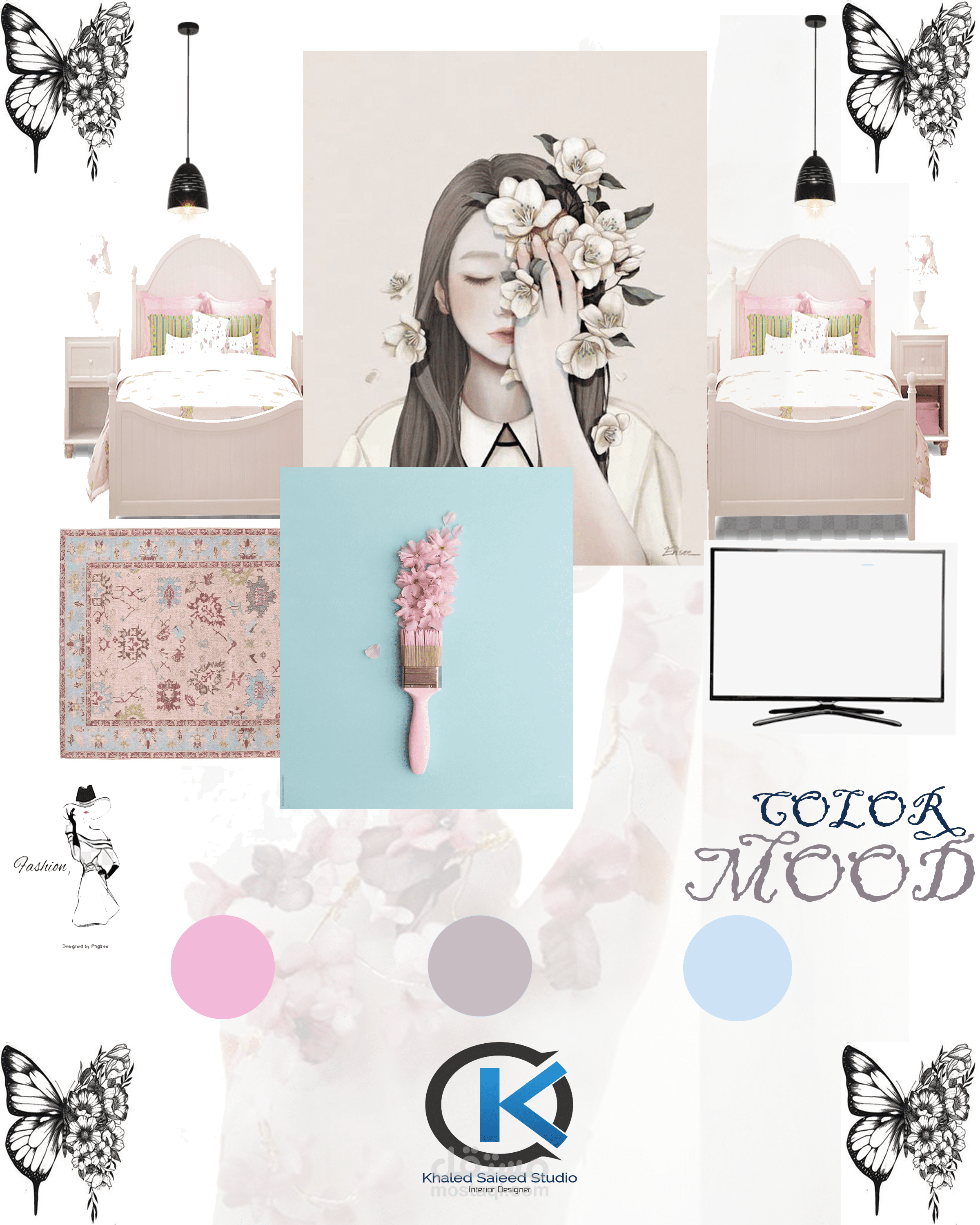 MOODBOARD FOR GIRLS ROOM