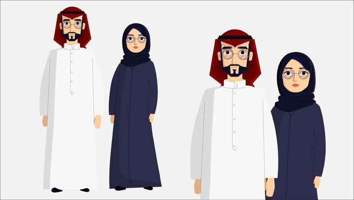 تصميم  شخصيات كرتونية سعودية