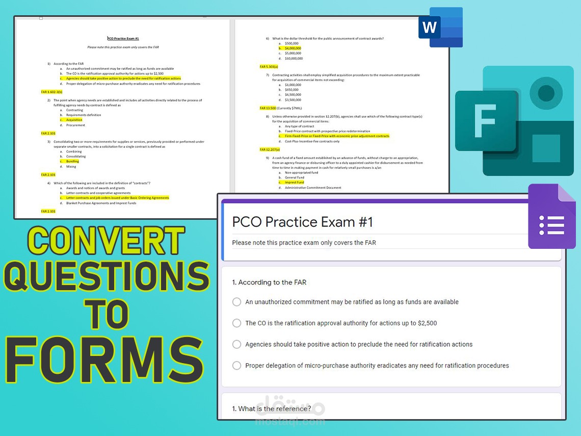 Convert Text to MS and Google Forms | مستقل