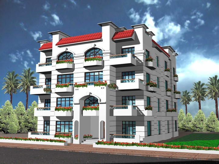 الإظهار المعماري للمنظور لفيلا سكنية بمدينة بفرلي هيلز السادس من أكتوبر