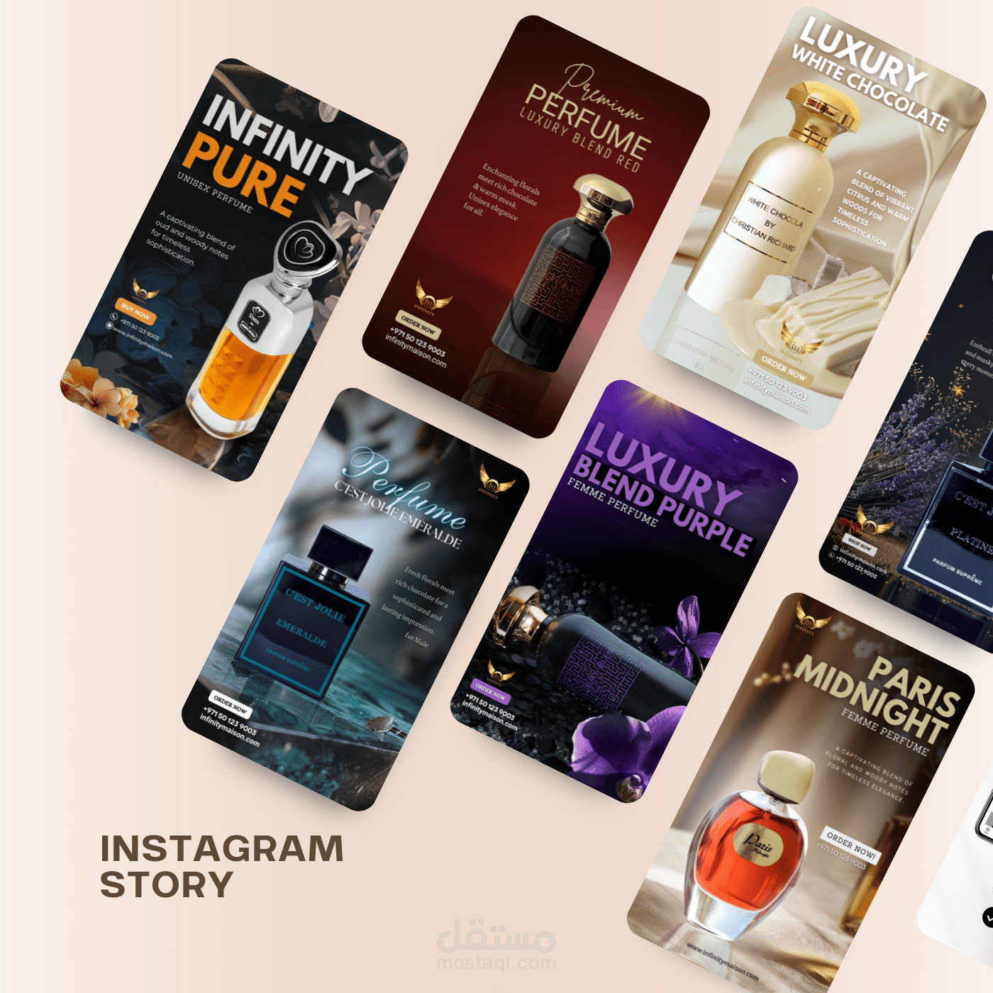 Infinity Perfumes – Captivating Social Media Designs